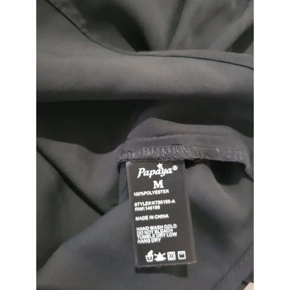 Papaya JUNIORS black Tulip short sleeves front Pleated blouse - medium - Picture 7 of 11